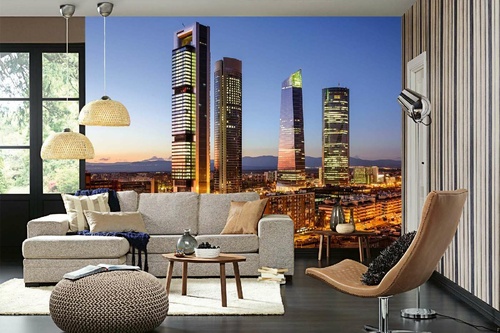 Vlies Fototapete - Finanzviertel in Madrid 375 x 250 cm